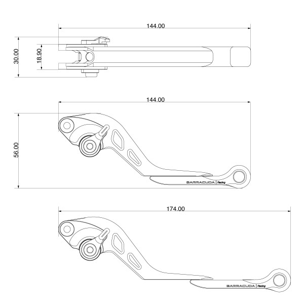 Lever set for Honda Integra 700 / Integra 750 / X-ADV 750 / Forza 750 - Barracuda