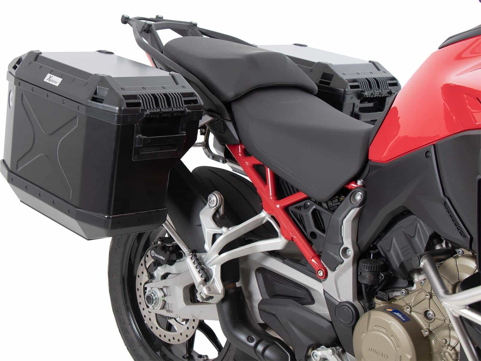 Case carrier set Cutout incl. case set Xplorer Cutout black for Ducati Multistrada V4 (25-)