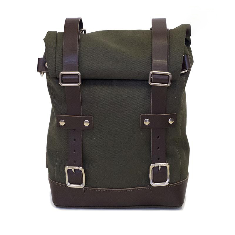 Canvas side bag 10L-14L - Green/Brown - Unit Garage