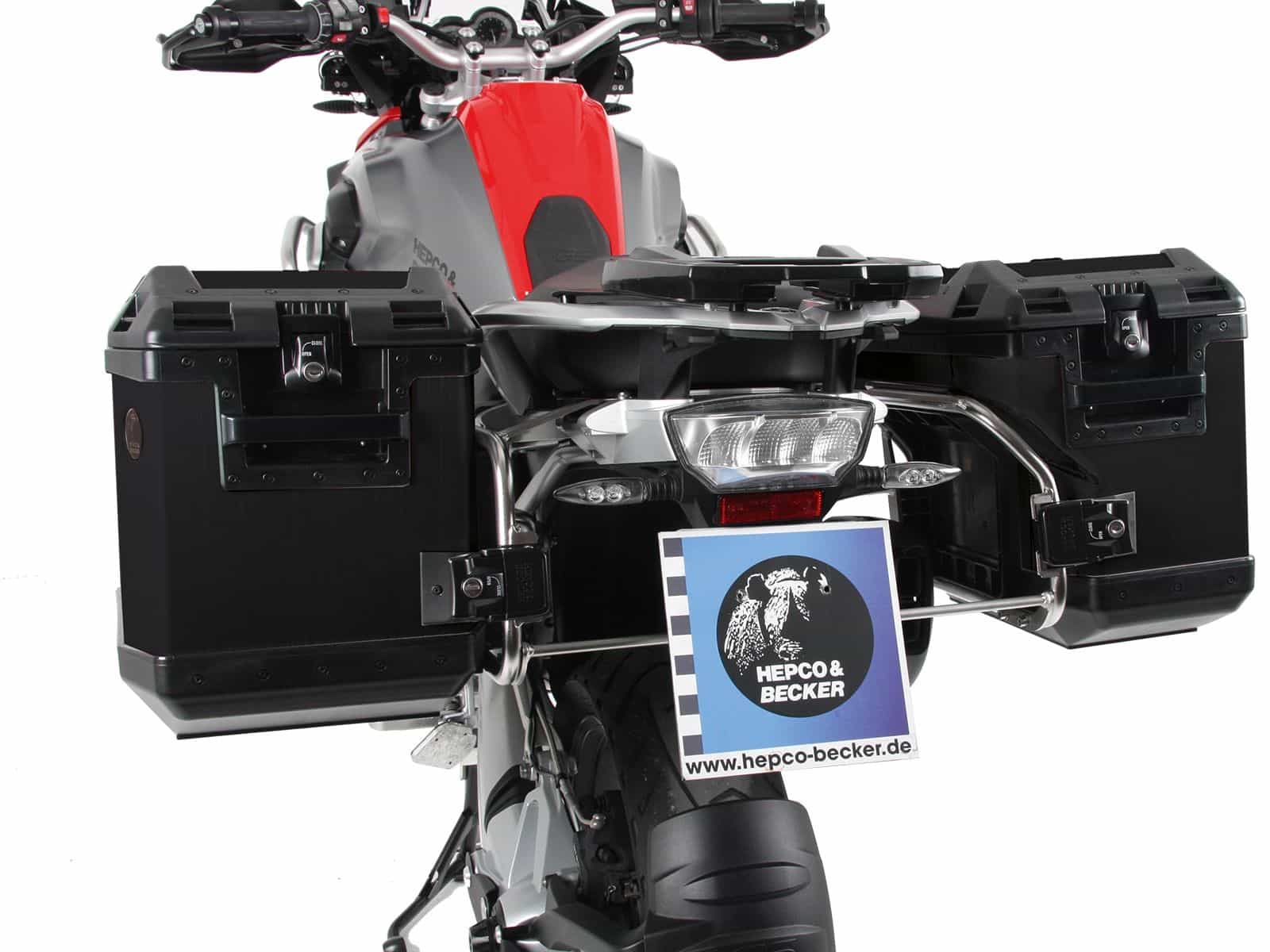 Case carrier set Cutout carrier incl. case set Xplorer Cutout black for BMW R 1200 GS LC (13-18)