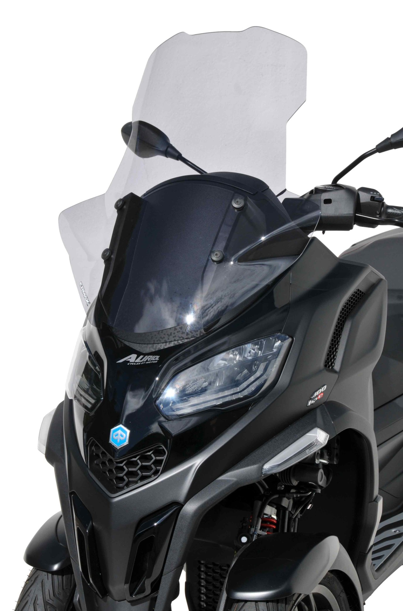 Windshield ERMAX High Protection with hand guard for Piaggio MP3 400 / 530 HPE (22-), gray