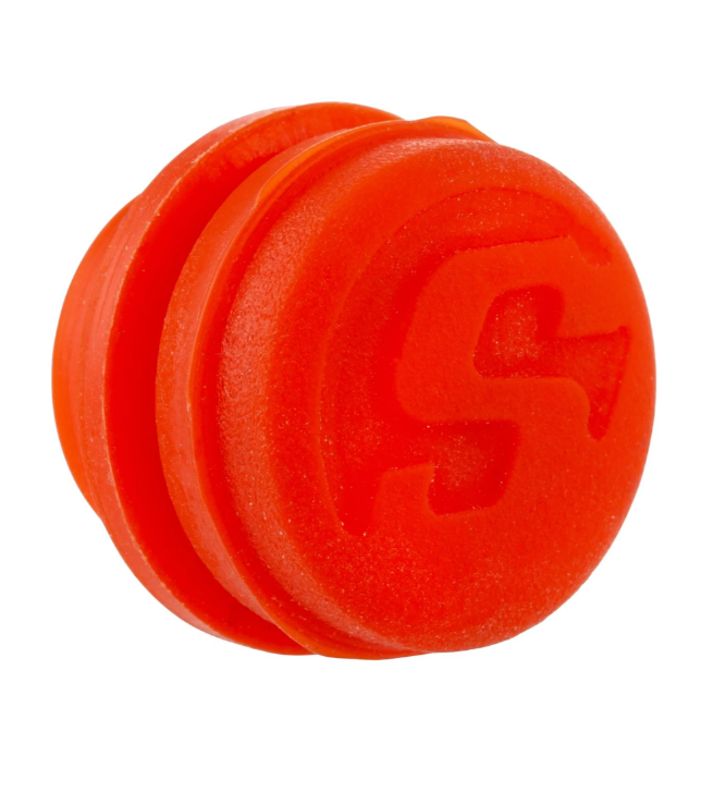 Cover cap for handlebar end weights, orange