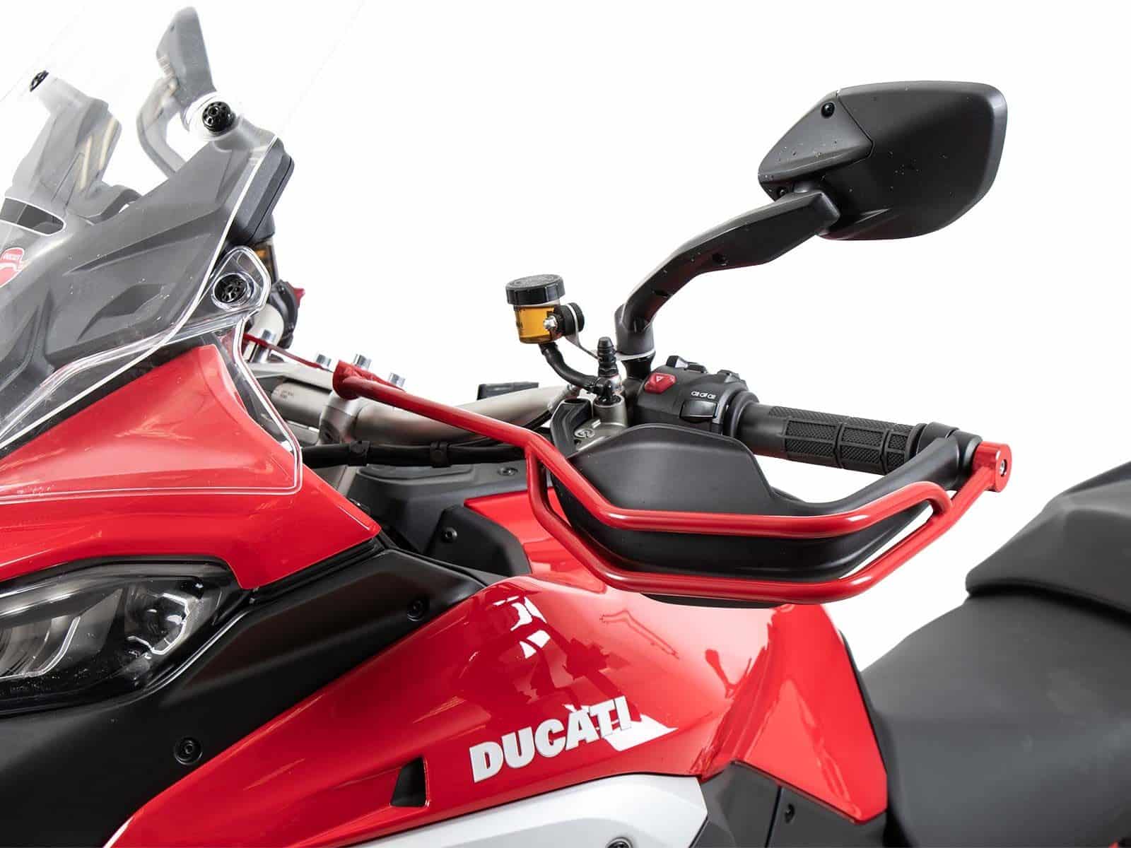 Grip guard (left + right) red for Ducati Multistrada V4 /S /Pikes Peak /Rally /RS (25-)