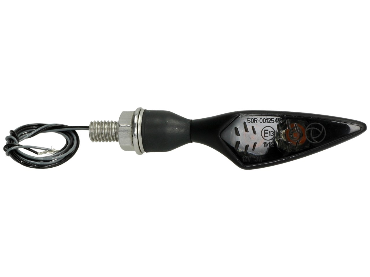 Kellermann turn signal, Rhombus Dark, steel, LED, VL/HR, 12 V, black satin, M8x20, E-tested