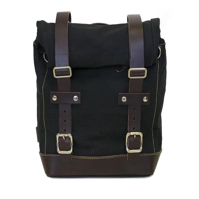 Canvas side bag 10L-14L - Black/Brown - Unit Garage