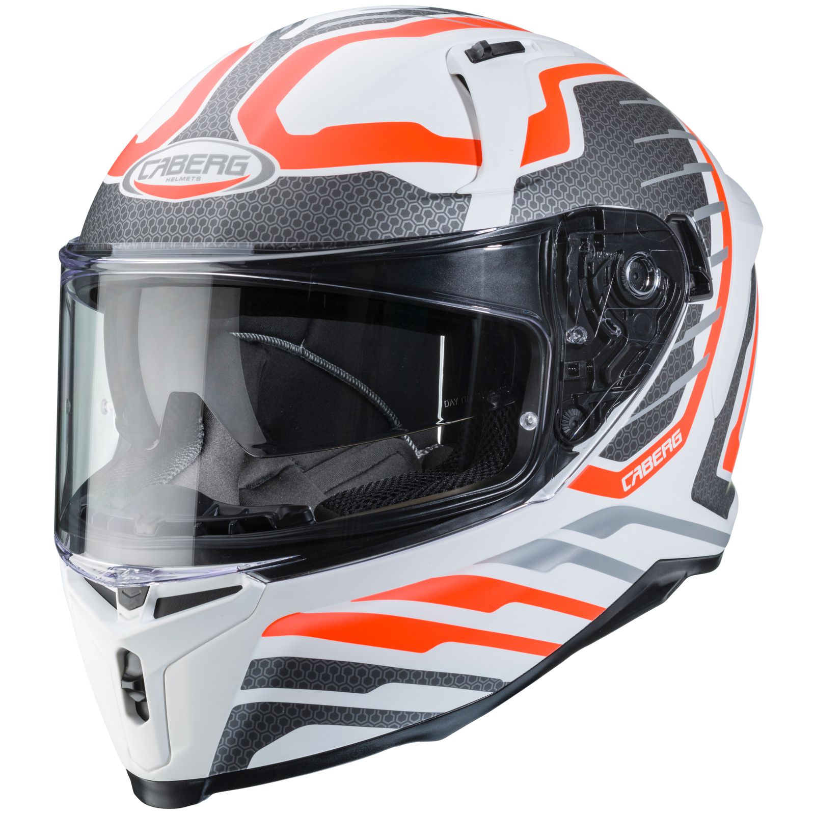 Caberg helmet Avalon Forge, matt white / fluo orange silver