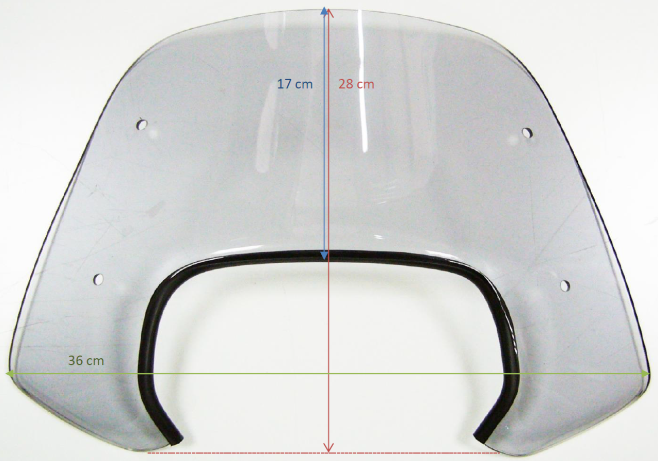 Windshield ERMAX Piccolo H 300 mm for Vespa Sprint 50-150cc 2T/4T, tinted/light black
