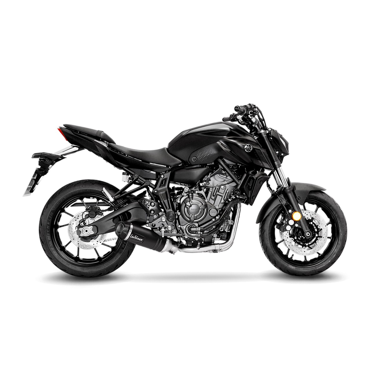 LeoVince complete system LV One Evo for Yamaha MT-07, stainless steel black, Euro5, E-approval