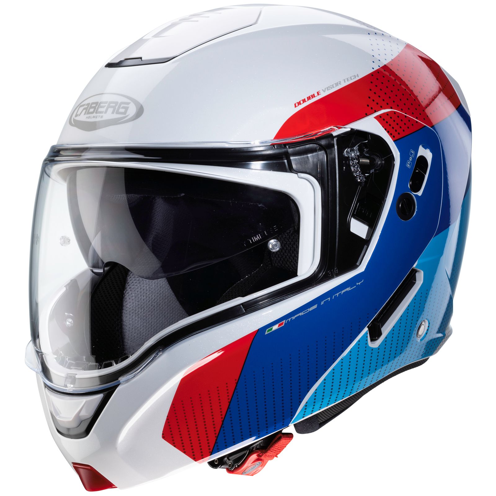 Caberg Helmet Horus Scout, white metallic / red-blue