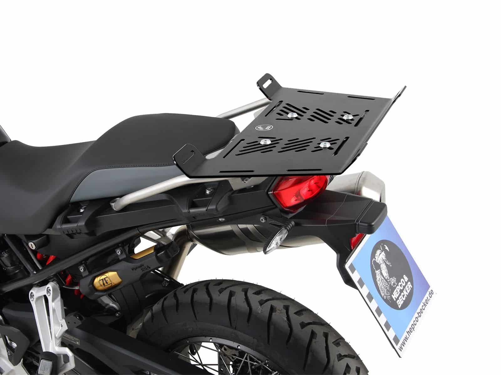Luggage rack extension for combination with original accessory luggage rack for BMW F 750 GS