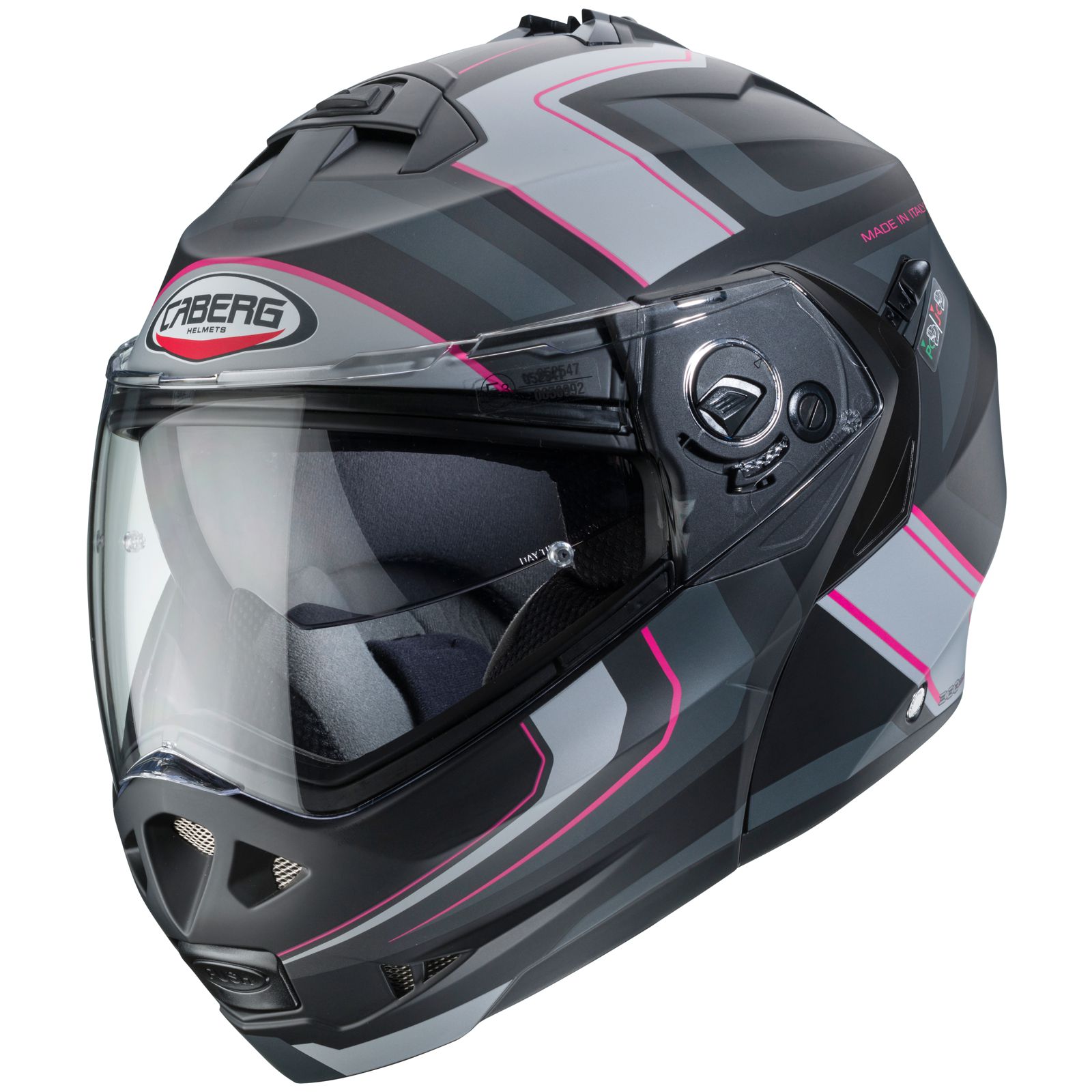Caberg Helmet Duke II Tour, matte black / anthracite fuchsia