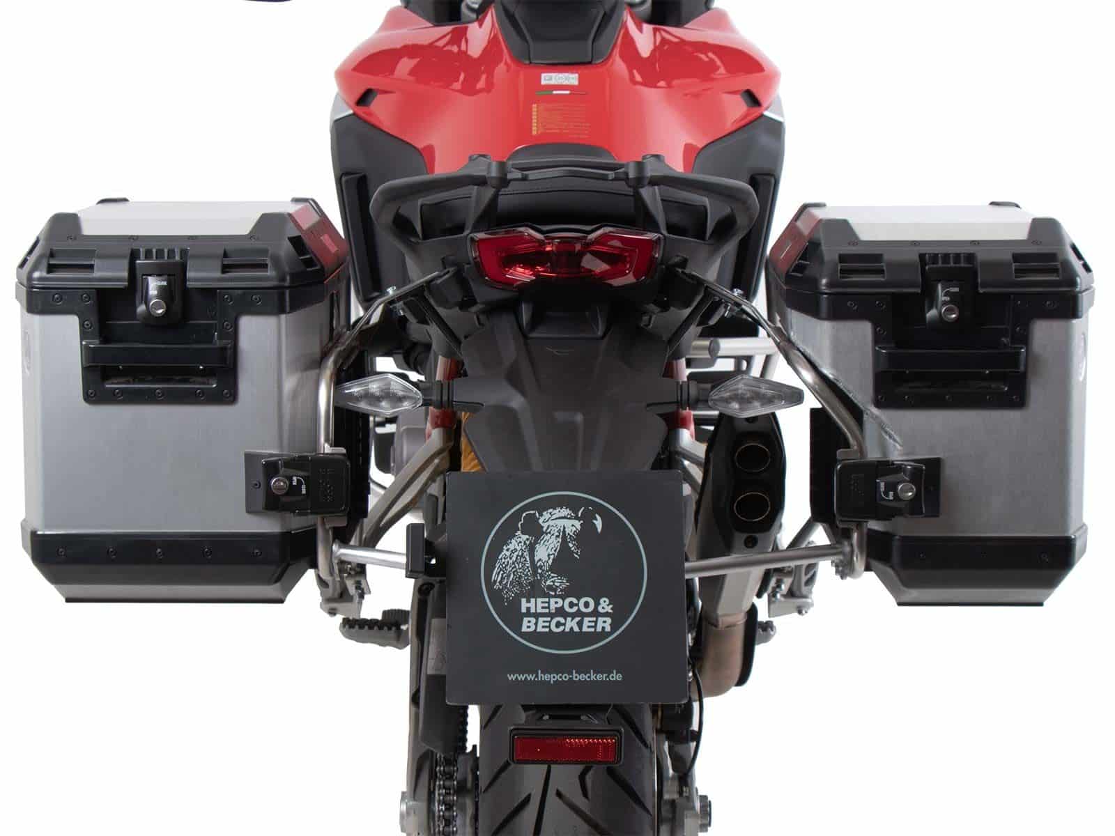 Case carrier set Cutout incl. case set Xplorer Cutout silver for Ducati Multistrada V4 (25-)