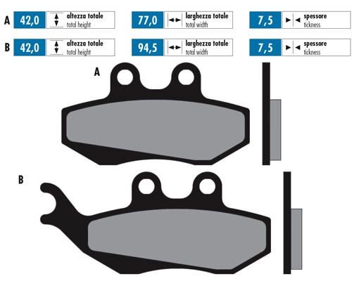 Polini brake pad set, sintered metal
