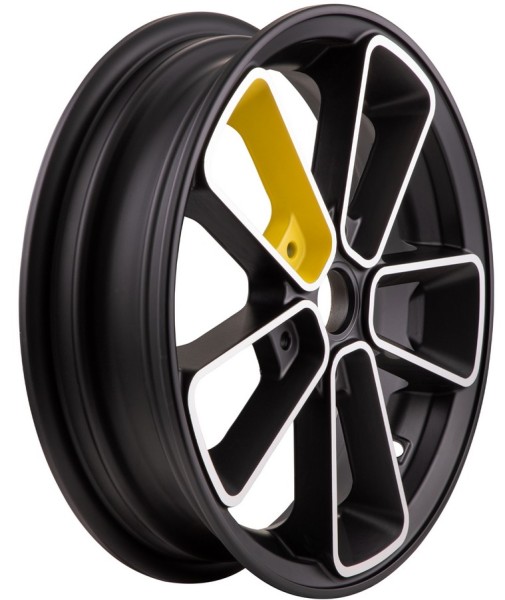 Rim front/rear 12" for Vespa GTS/GTS Super/GTV/GT 60/GT/GT L 125-300cc, black/yellow