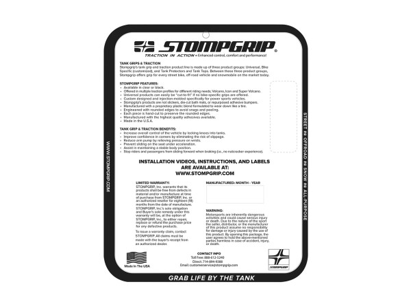 Stompgrip clear Volcano for Suzuki GSXR1000, 2009-2016-Copy