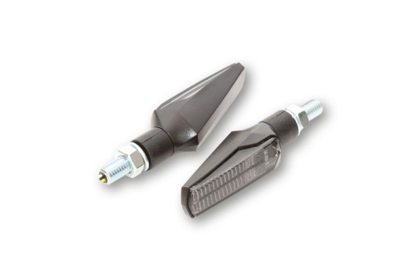 HIGHSIDER Smart Fineline LED turn signal housing black / lens smoke gray (pair), front & rear