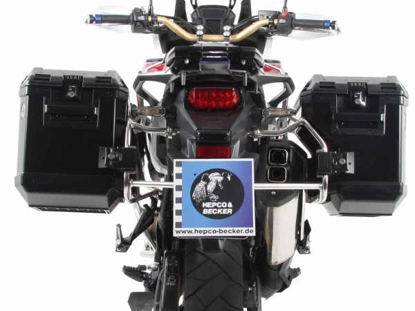 Xplorer cutout case set black + cutout carrier silver for Honda CRF1000 Africa Twin Adventure