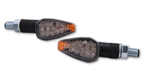 HIGHSIDER Smart Peak LED turn signal housing black / lens clear (pair), front & rear