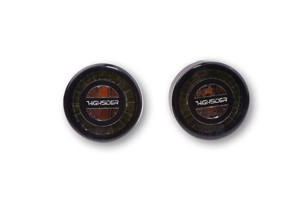 HIGHSIDER pro Rocket LED indicator/position light black/tinted 2in1, E-approved (pair)