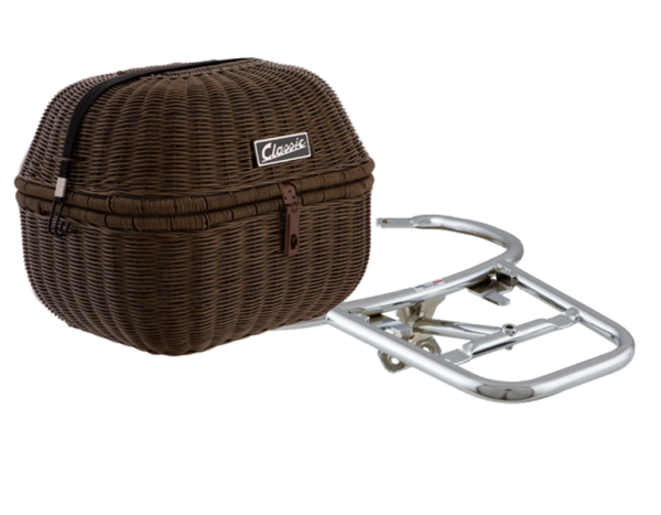 Luggage basket kit "Classic" with luggage rack for Vespa LX/LXV/S 50-150ccm, dark brown