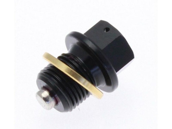 Tecnium magnetic drain plug - aluminum black M12x1.25x14