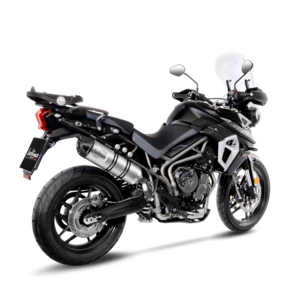 LeoVince exhaust system LV One Evo for Triumph Tiger 800, stainless steel silver, slip on, Euro4, E-approved