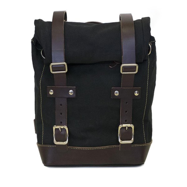 Canvas side bag 10L-14L - Black/Brown - Unit Garage