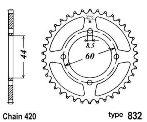 B1 Standard rear steel pinion - 420