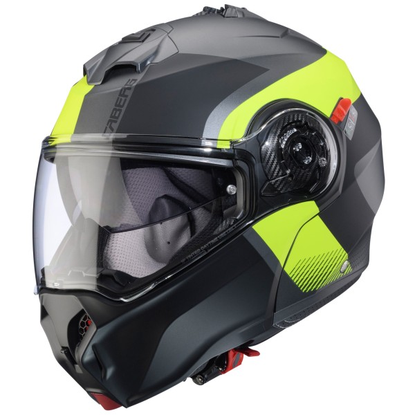 Caberg flip-up helmet Duke Evo Indy matt-gun metallic/black-fluo-yellow