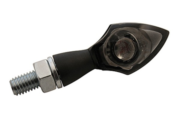HIGHSIDER Pro Pen Head LED Indicator Housing Black / Lens Smoke Gray (Pair), Front & Rear