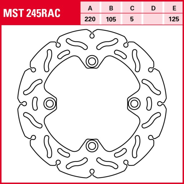 TRW Rear brake disk rigid MST245RAC