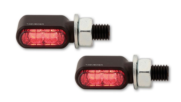 HIGHSIDER pro Little Bronx LED rear light, brake light, blinker black/toned 3in1, CNC, E-approved (pair)