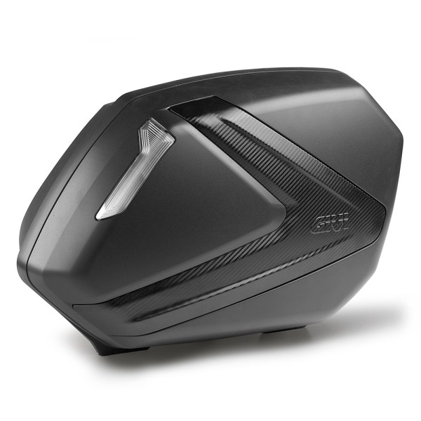 V37 TECH side case set MONOKEY with cover in carbon look and original transparent reflectors