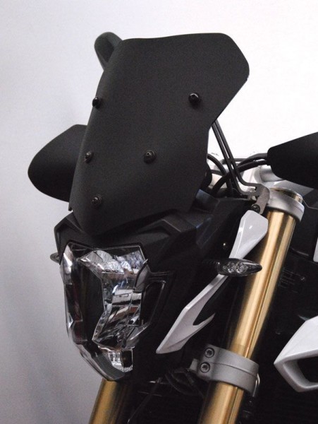 Low windshield on original brackets for BMW F 800 R (15-19), matt black