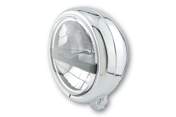 HIGHSIDER pro 5 3/4 inch headlight Pecos type 5 LED chrome E-approved (1pc)