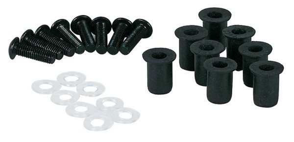 HIGHSIDER aluminum fairing bolts with rubber nuts, 8 pieces, M5
