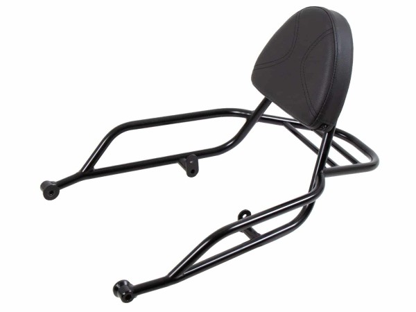 Sissybar with luggage rack black for Moto Guzzi V7 850 Special/Stone/Centenario (21-24)
