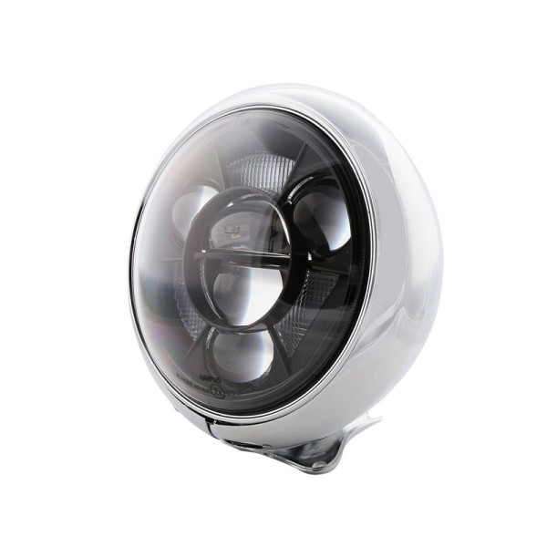 HIGHSIDER pro 7 inch headlight HD-Style Type 11 LED chrome With TFL, E-approved (1pc)