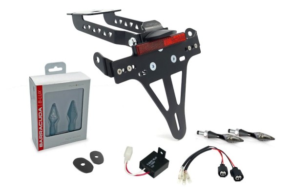 License plate holder (incl. Barracuda turn signals front + rear) for Kawasaki Z650 / Ninja 650 (20-)