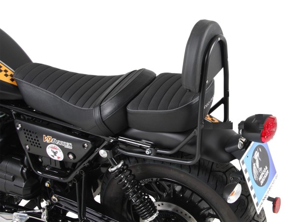 Sissybar without luggage rack black for V 9 Roamer (Bj.17-) model with long seat