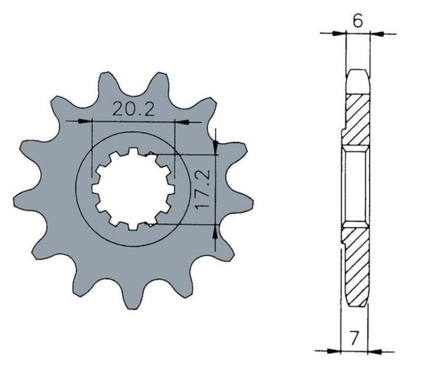 Tecnium standard steel pinion front 1120 - 420