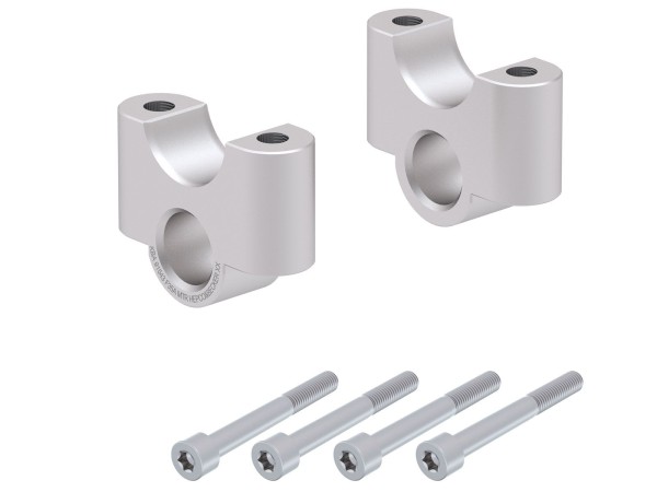 Handlebar riser H=35 mm silver for BMW R 1200 GS LC Adventure (14-18) Hepco & Becker