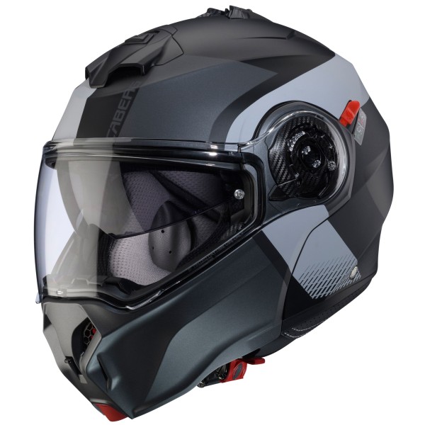 Caberg flip-up helmet Duke Evo Indy matt-black/gun metallic-grey