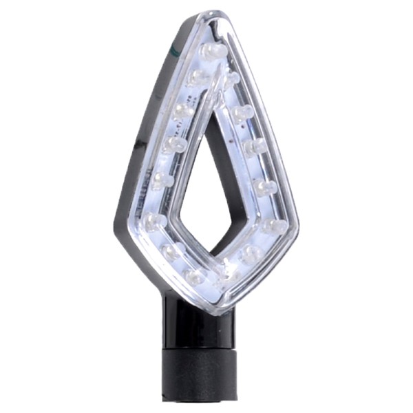 Oxford Signal 3 LED turn signal housing black / lens clear (pair), front & rear