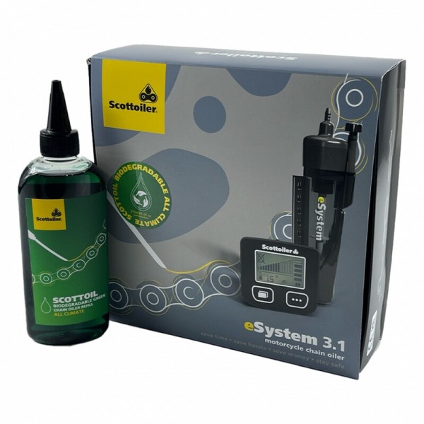 Scottoiler eSystem 3.1 chain oiler + biodegradable green lubricant