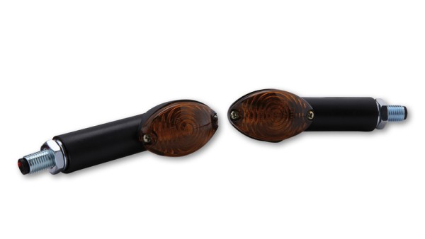 HIGHSIDER Smart Cateye bulbs Mini turn signal housing black / lens smoke gray (pair), front & rear