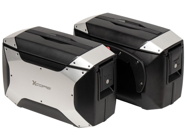 Xcore side case set silver for C-Bow carrier Hepco & Becker