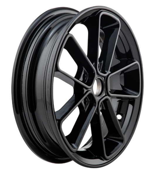 Rim front/rear 12" for Vespa GTS/GTS Super/GTV/GT 60/GT/GT L 125-300ccm, black glossy