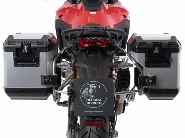 Case carrier set Cutout incl. case set Xplorer Cutout silver for Ducati Multistrada V4 (25-)