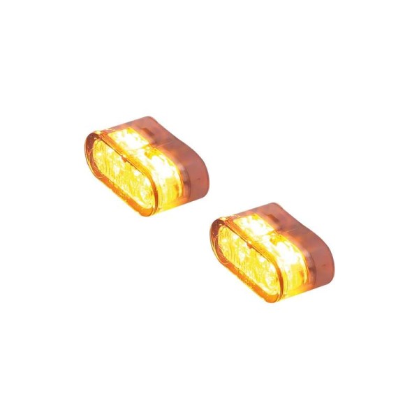 HIGHSIDER Pro Little Star_MX Pro LED blinker module housing black / lens smoke gray (pair), front & rear